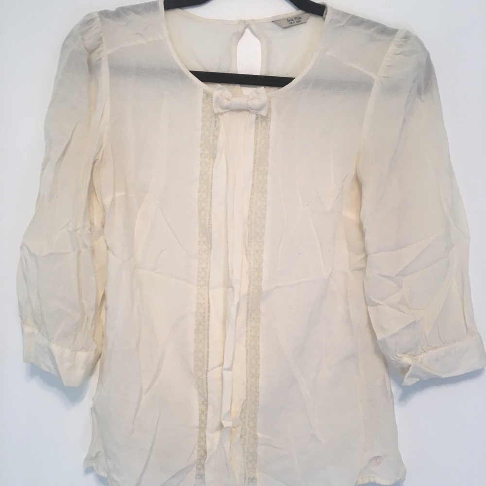 Jack Wills Ivory Silk Blouse US 4 UK 8
